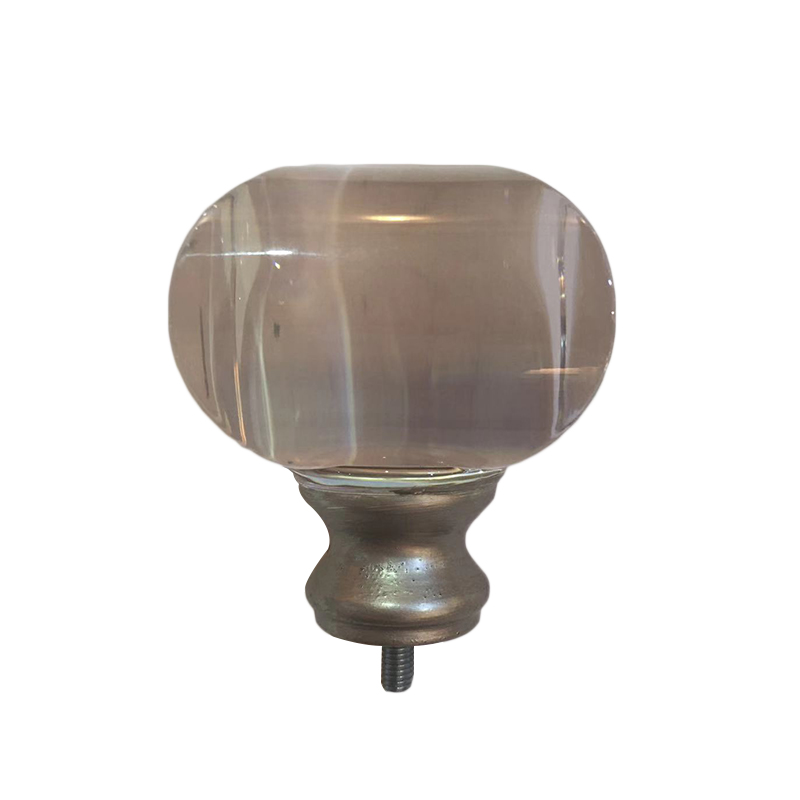 Flat round crystal curtain finial