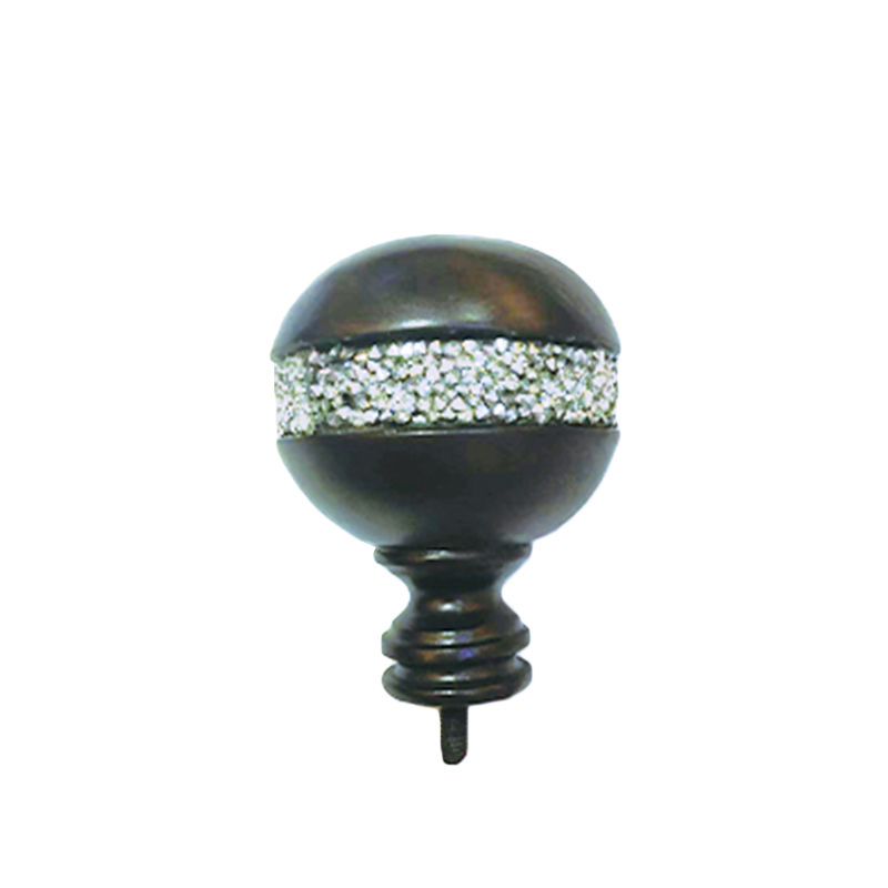 Red-brown drilled curtain finial