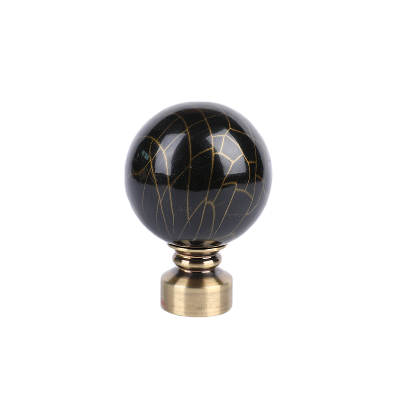 Black crack-like curtain finial