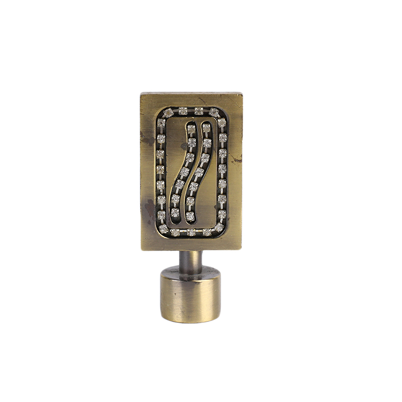 Rectangular aluminium alloy curtain Finial  with drill