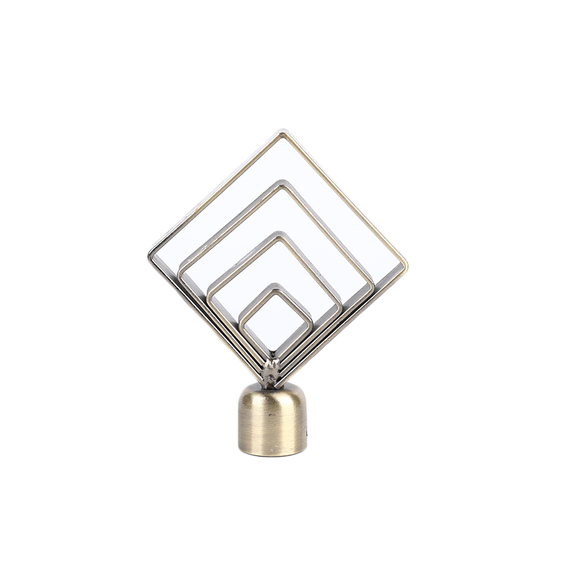 Four-layer square sheet aluminium alloy curtain finial