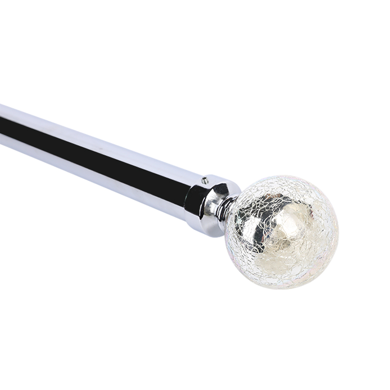 Hollow glass creative round ball curtain rod