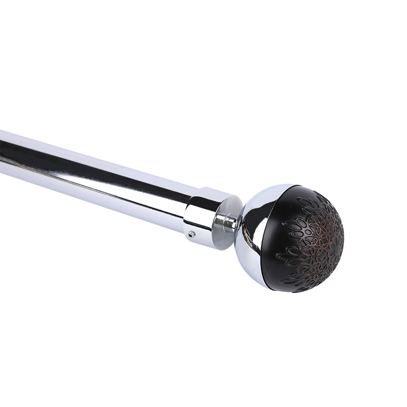 Double spherical resin curtain rod