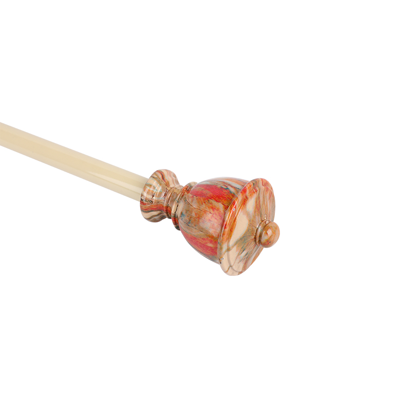 Red peony resin type curtain rod