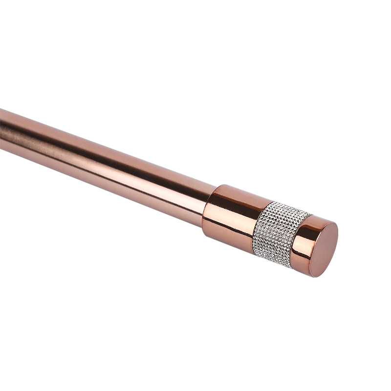 Rose gold straight sleeve type curtain rod with drill chain