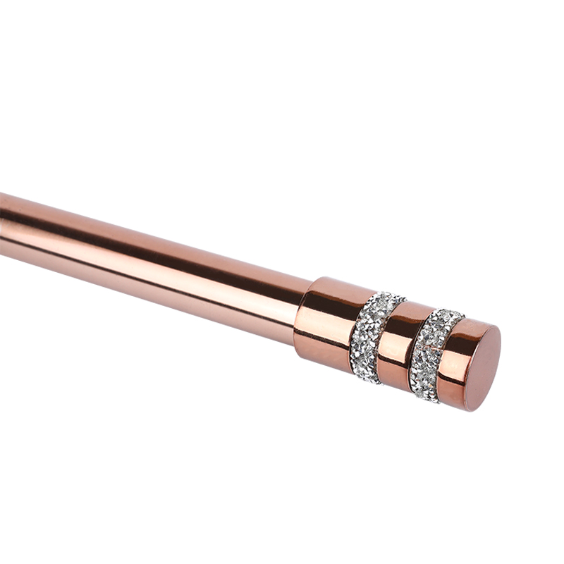 Rose gold straight through double drill chain curtain rod