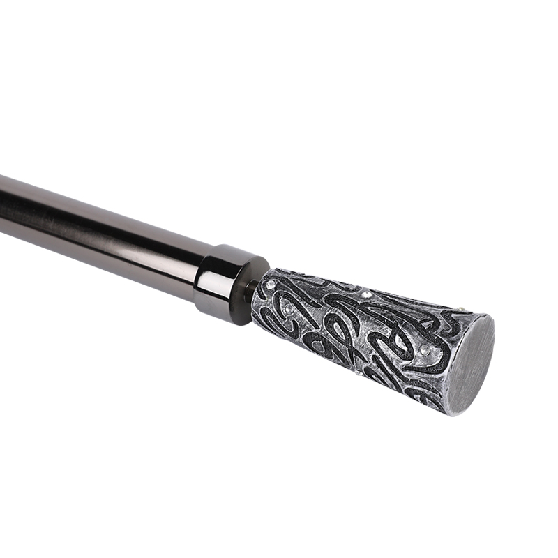 Torch pattern straight cylinder curtain rod