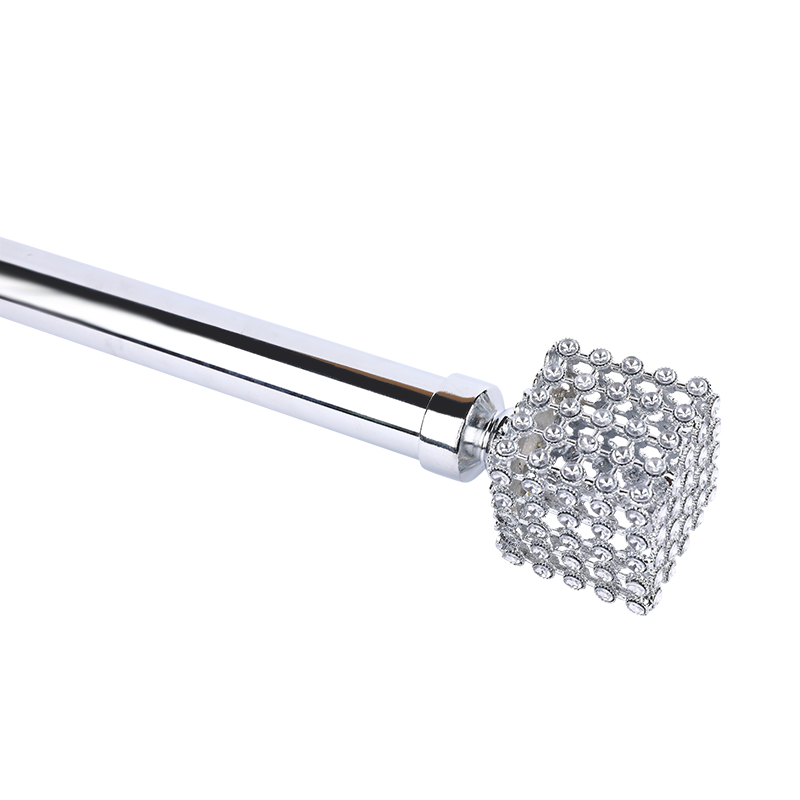 Large square hand fully drilled zinc alloy curtain rod